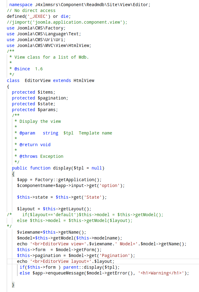 editor view